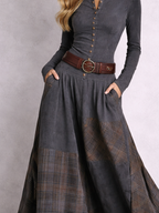 Azucena — Suede Maxi Dress with Belt