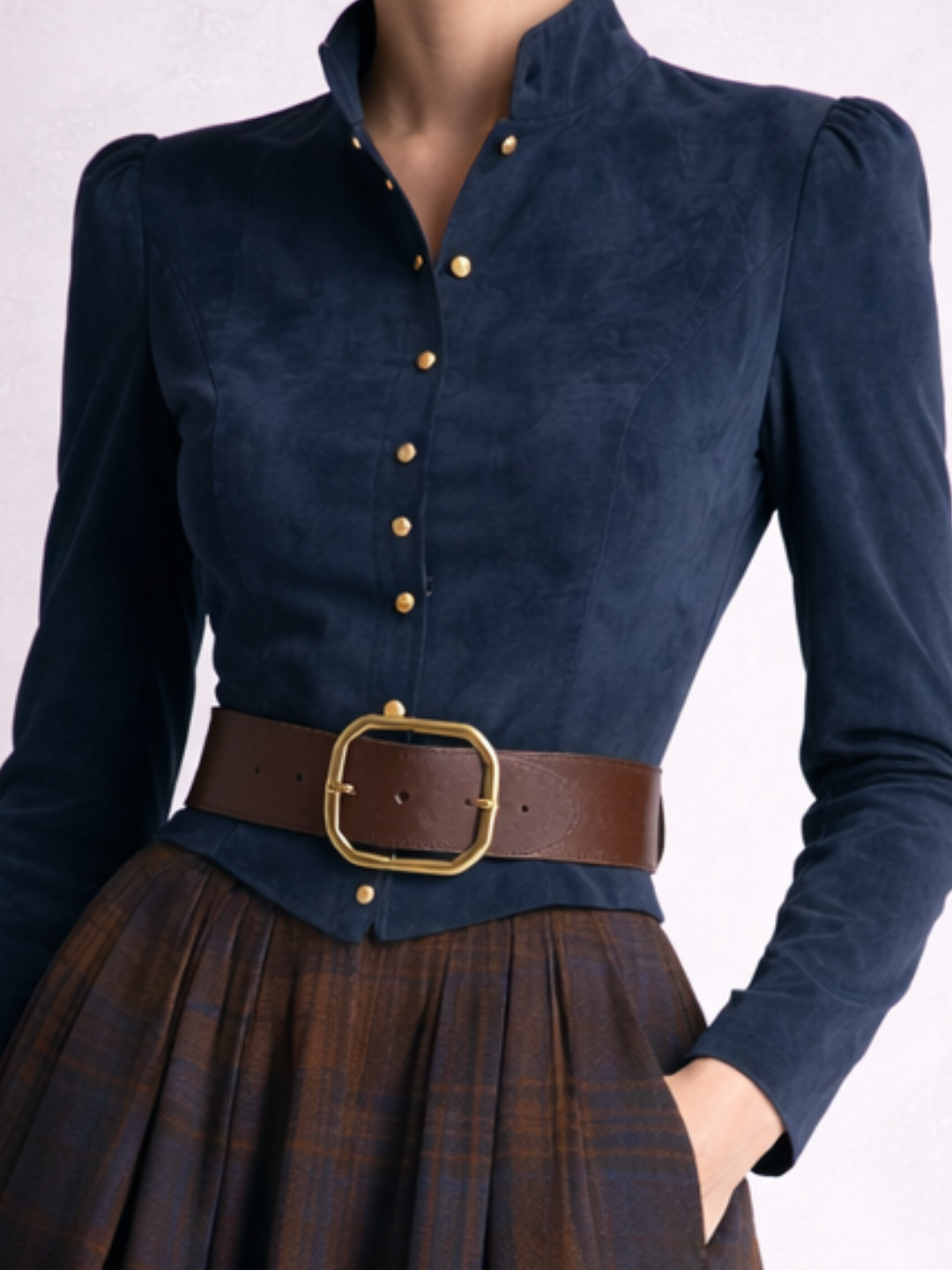 Edurne | Vestido Maxi en Ante Azul