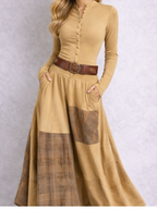 Azucena — Suede Maxi Dress with Belt