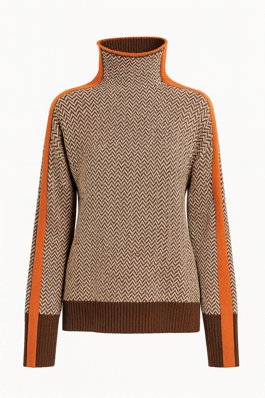 Amaya GeoKnit – Suéter de Cuello Alto