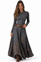 Azucena Maxi de Ante con Cinturón | Vestido