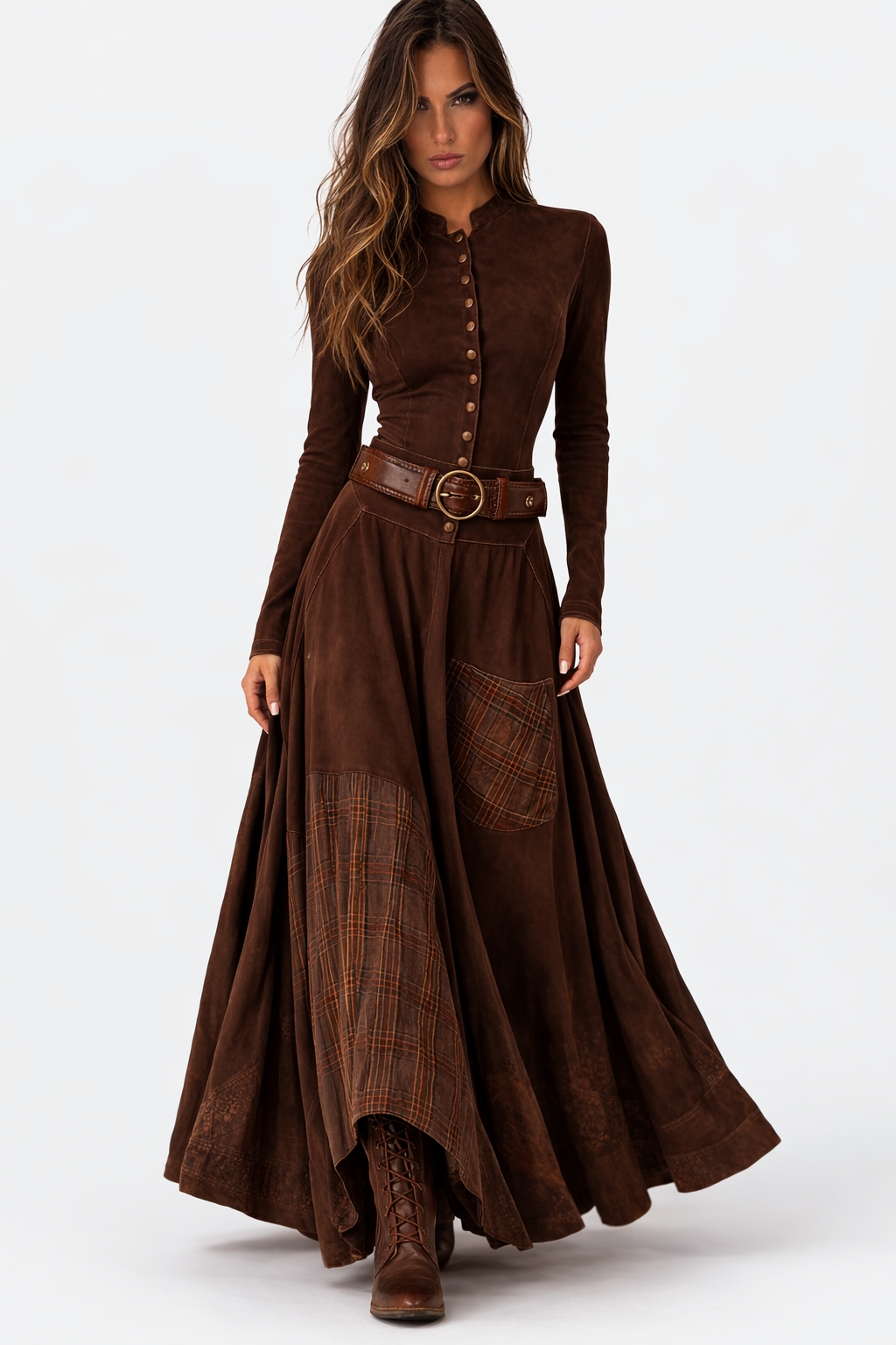 Azucena Maxi de Ante con Cinturón | Vestido